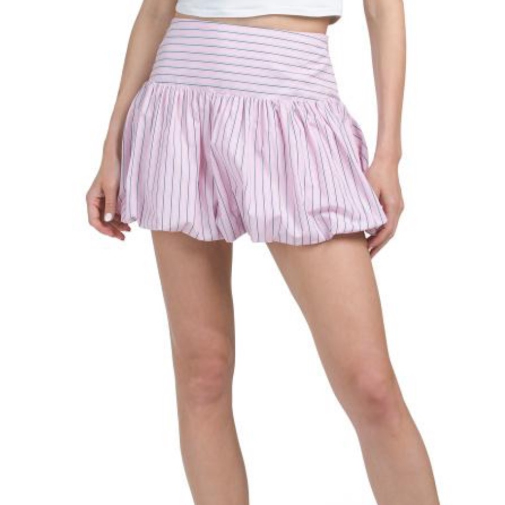 Wayf Striped Bubble Mini Skirt